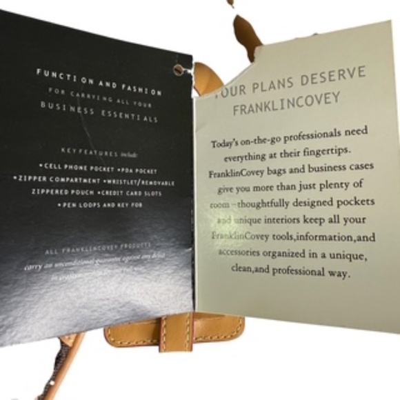 NWT Franklin Covey Morgan Triple Gusset Wheeled Canvas Case Brown/Tan - Picture 12 of 13